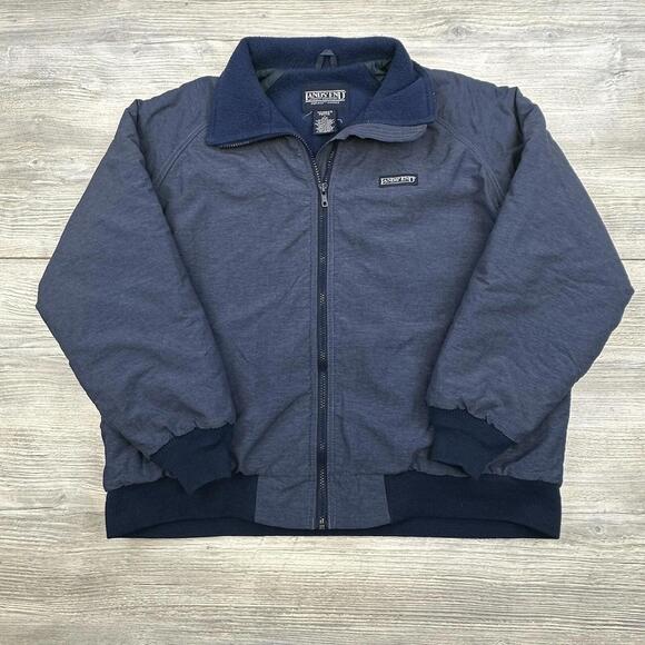 VTG Lands End Jacket Womens Large Petite Blue Full Zip Fleece Lined Made in USA - Picture 1 of 8